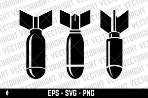 Stylized, classic falling bomb, an Object Graphic by Vectorhight