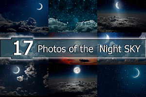 Night sky containing sky, stars, and moon