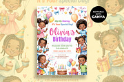 Black Kids Birthday Invitation, an Invitation Template by M9 Design (Thumbnail 1 of 4)