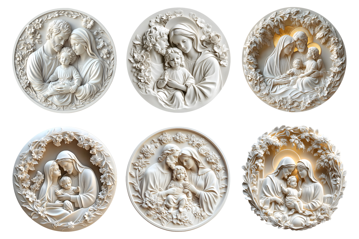 Holy Family Ceramic Style Cliparts, a Decorative Illustration by Genius Graph (Photo 2 of 3)