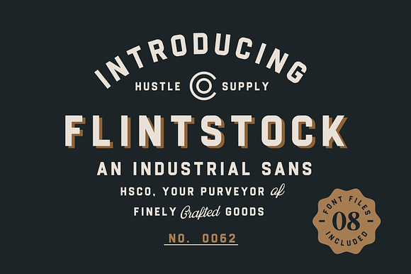 Flintstock - Industrial Display Font preview 8