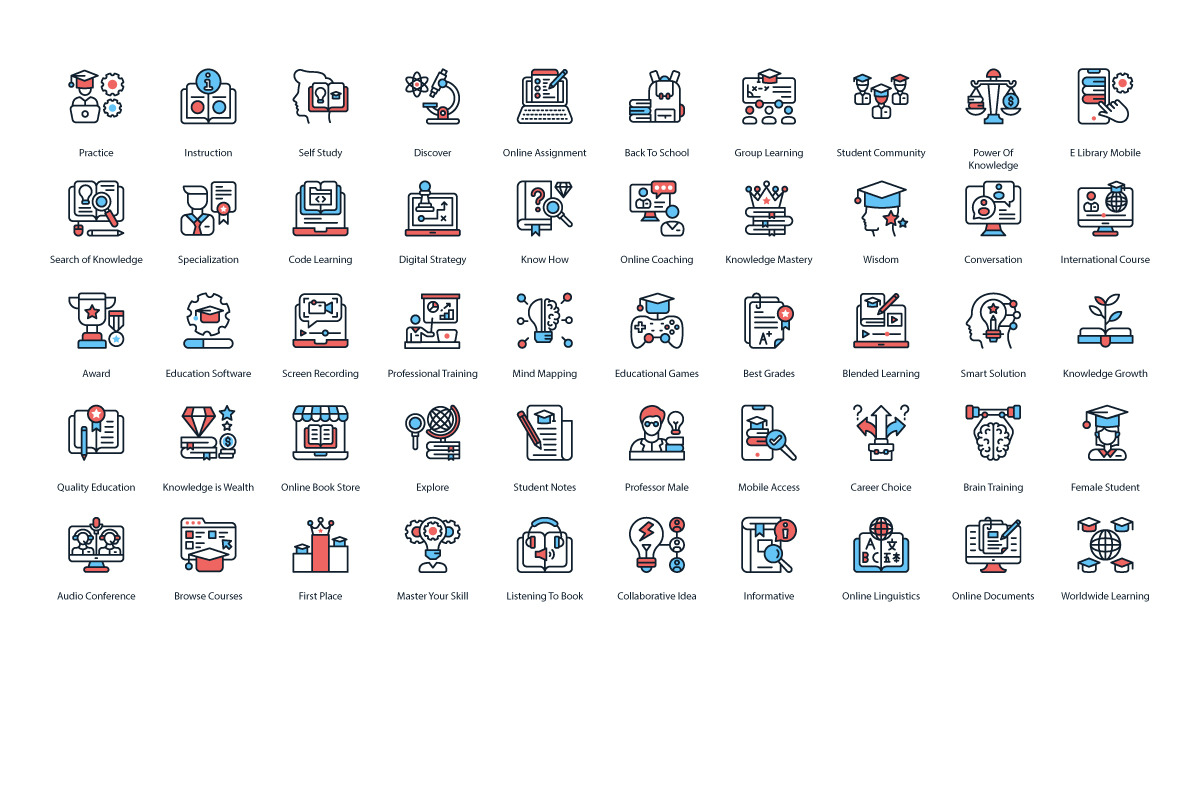 E-Learning and Training Color Icons, a Duotone Icon by vectorstank (Photo 3 of 3)