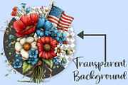 4th of July Patriotic Bouquet, a Seasonal Illustration by Canvas Craft (Thumbnail 2 of 7)