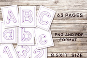 Trace Letters and Numbers Worksheets, a Stationery Template by Graphicsnext (Thumbnail 6 of 6)
