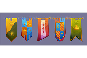 Medieval flag game banners, an Object Illustration by art PVP - market
