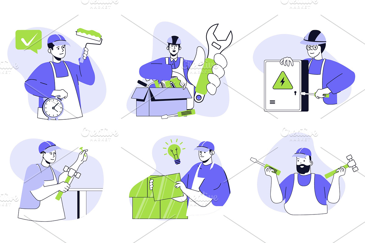 120 Flat Vector Illustrations, an Illustration by alexdndz (Photo 15 of 21)