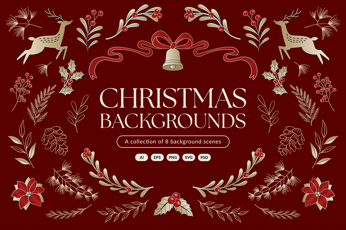 Christmas Backgrounds, an Object Graphic by DesignerCandies (Photo 1 of 6)