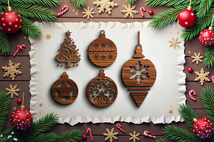 Christmas Laser Cut Ornament Bundle, a Graphic by musafir_fashion