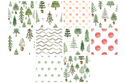 Watercolor Christmas trees clipart., a Decorative Illustration by TaPilipa (Thumbnail 7 of 8)