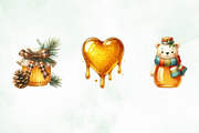 Watercolor Winter Honey Clipart, an Illustration by Creative Art (Thumbnail 4 of 6)