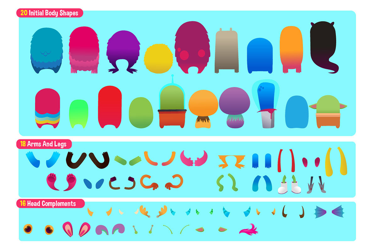 Freaky Monsters Bundle, an Animal Illustration by Asaelv Shop! (Photo 3 of 8)