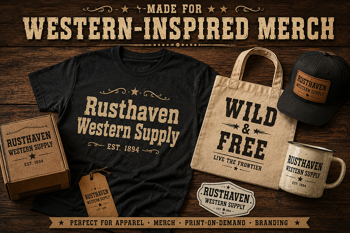 Rusthaven Western - Slab Serif Font, a Sans Serif Font by Wow Magic (Photo 2 of 4)