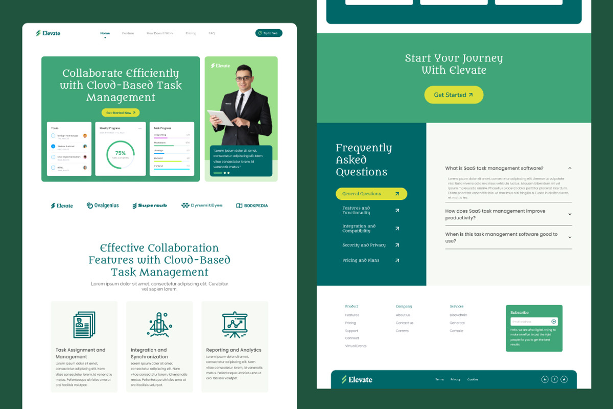 Task Management Web Landing Page, a Landing Page Template by UICreative (Photo 4 of 4)