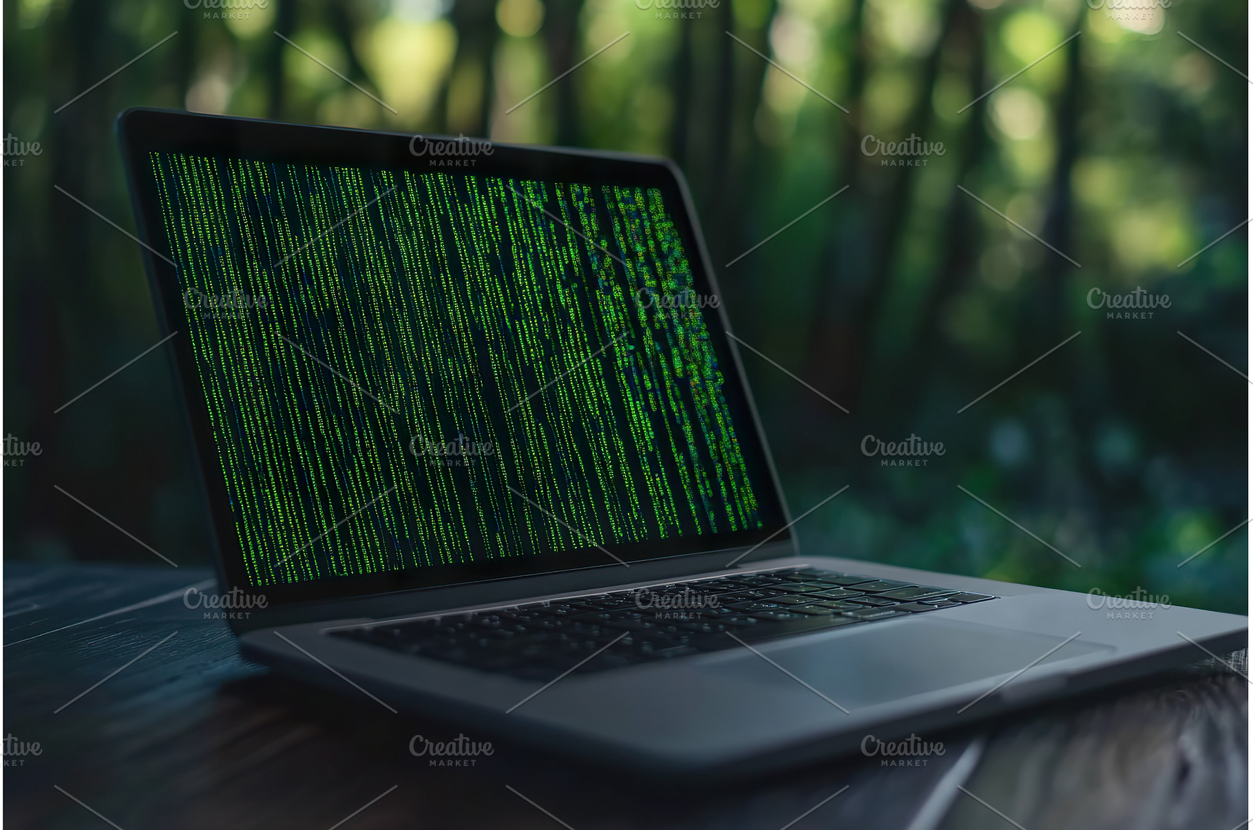 Open Laptop displaying Green Digital, a Technology Photo by Lermont51