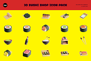Sushi Shop 3D Icon Pack, a Food & Drink 3D Model by SLAB! Design (Thumbnail 2 of 4)