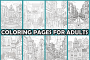 Calm Urban Coloring Pages For Adults, an Animal Illustration by martinblan (Thumbnail 3 of 4)