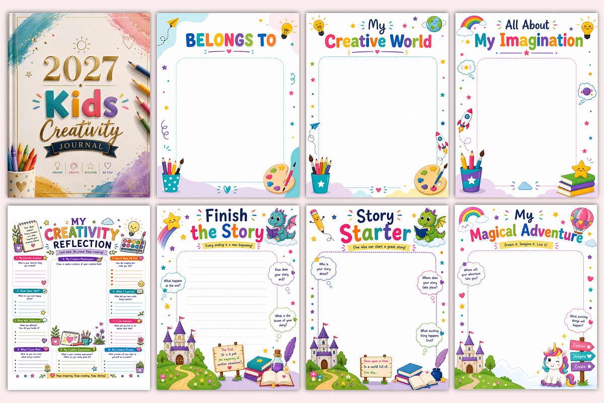 2027 Kids Creativity Journal, a Stationery Template by Shumaya (Photo 2 of 6)