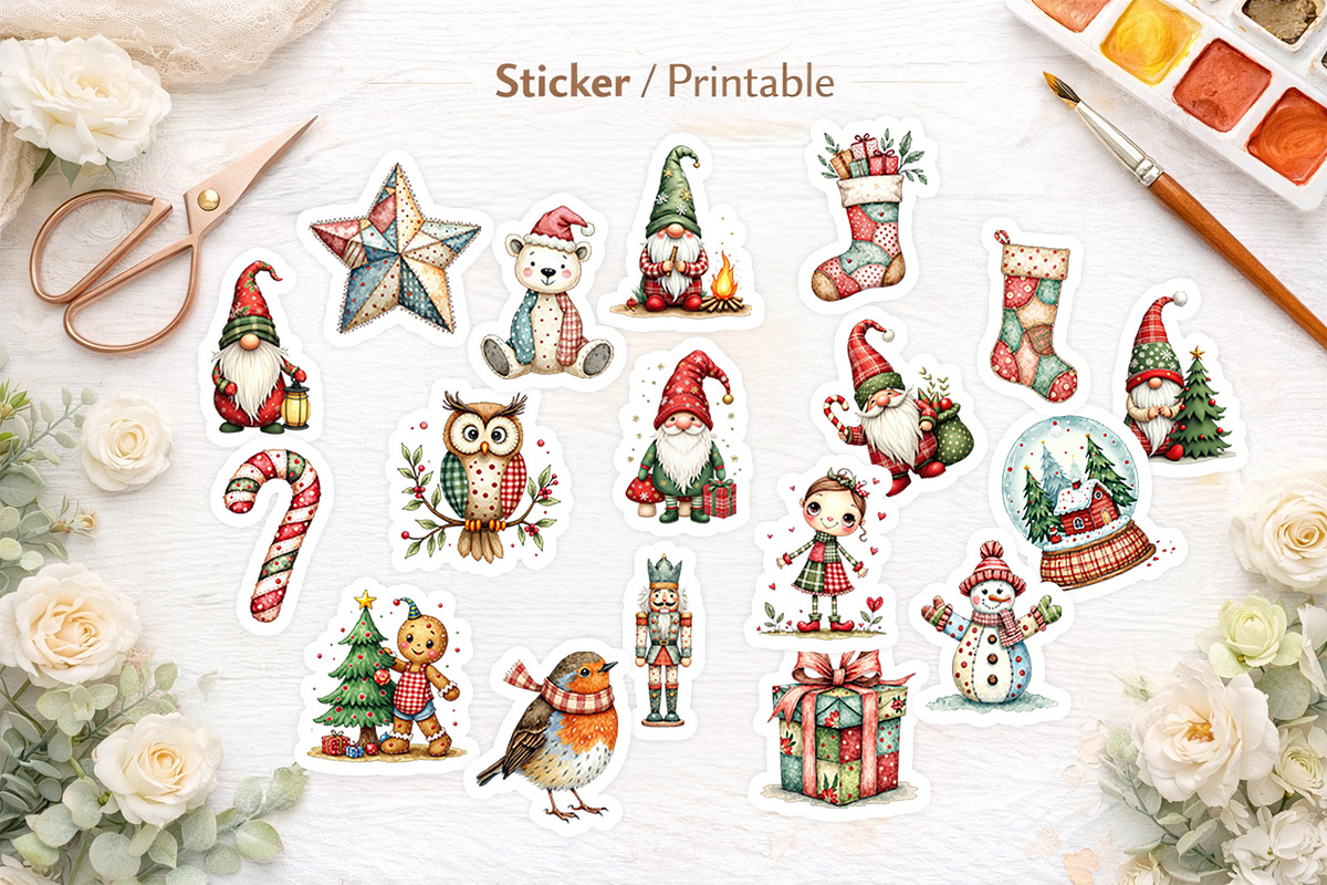 Watercolor Christmas Clipart Bundle, an Illustration by Artnoy (Photo 7 of 8)