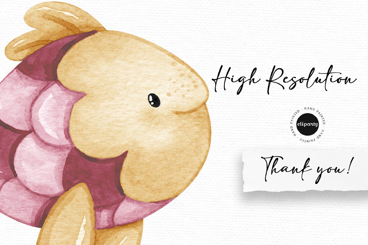 Pink Ocean Animals Clipart, an Illustration by Gau Silva Studio (Photo 4 of 4)