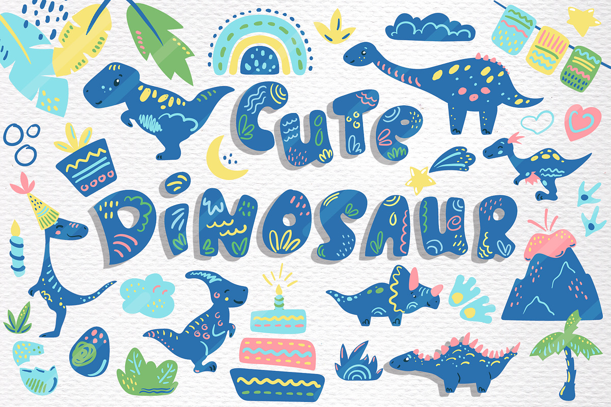 Cute Dinosaur Vector Clipart, an Animal Illustration by RabbitAndPencil (Photo 5 of 10)