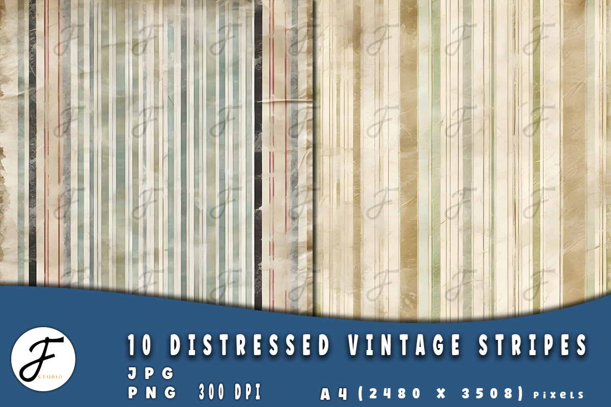Distressed Vintage Stripes, a Texture Illustration by Joaquin Fernandez Studio (Photo 4 of 6)