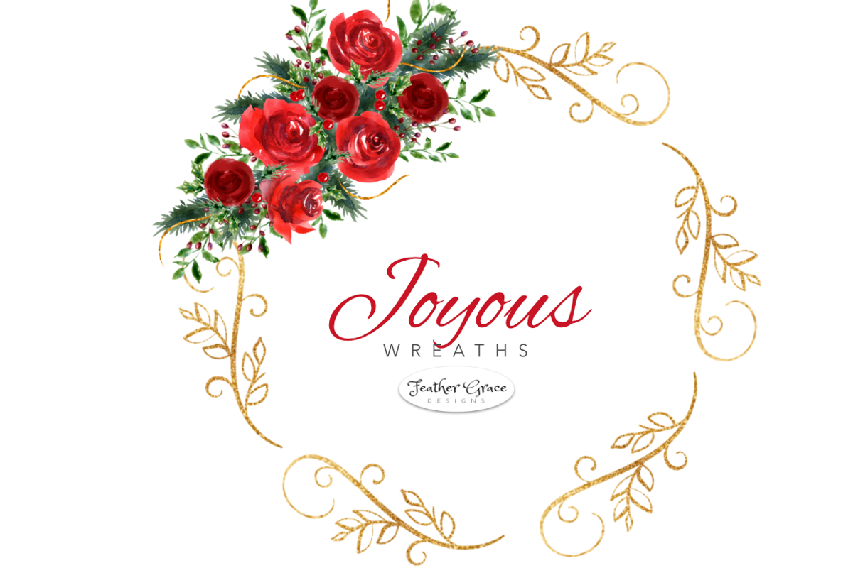 Red Watercolor Flowers & Wreaths, an Illustration by Feather Grace Designs (Photo 7 of 15)