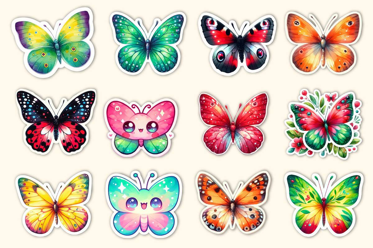 Butterfly Stickers Bundle, an Illustration by Dream Creation (Photo 3 of 5)