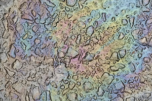 Overhead view of street with rainbow colors, an Abstract Photo by DanFLCreativo