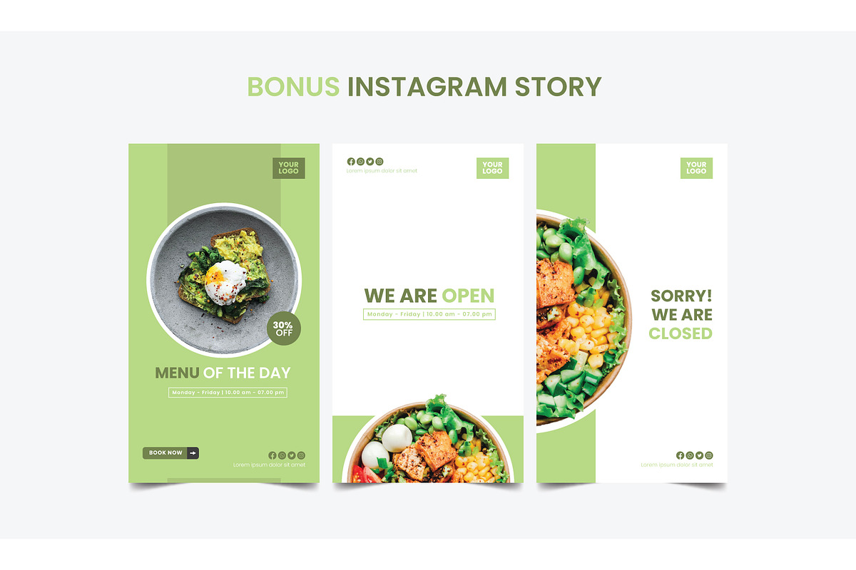 Instagram Template Pack Healthy Food, a Social Media Template by Dhwstd (Photo 5 of 6)