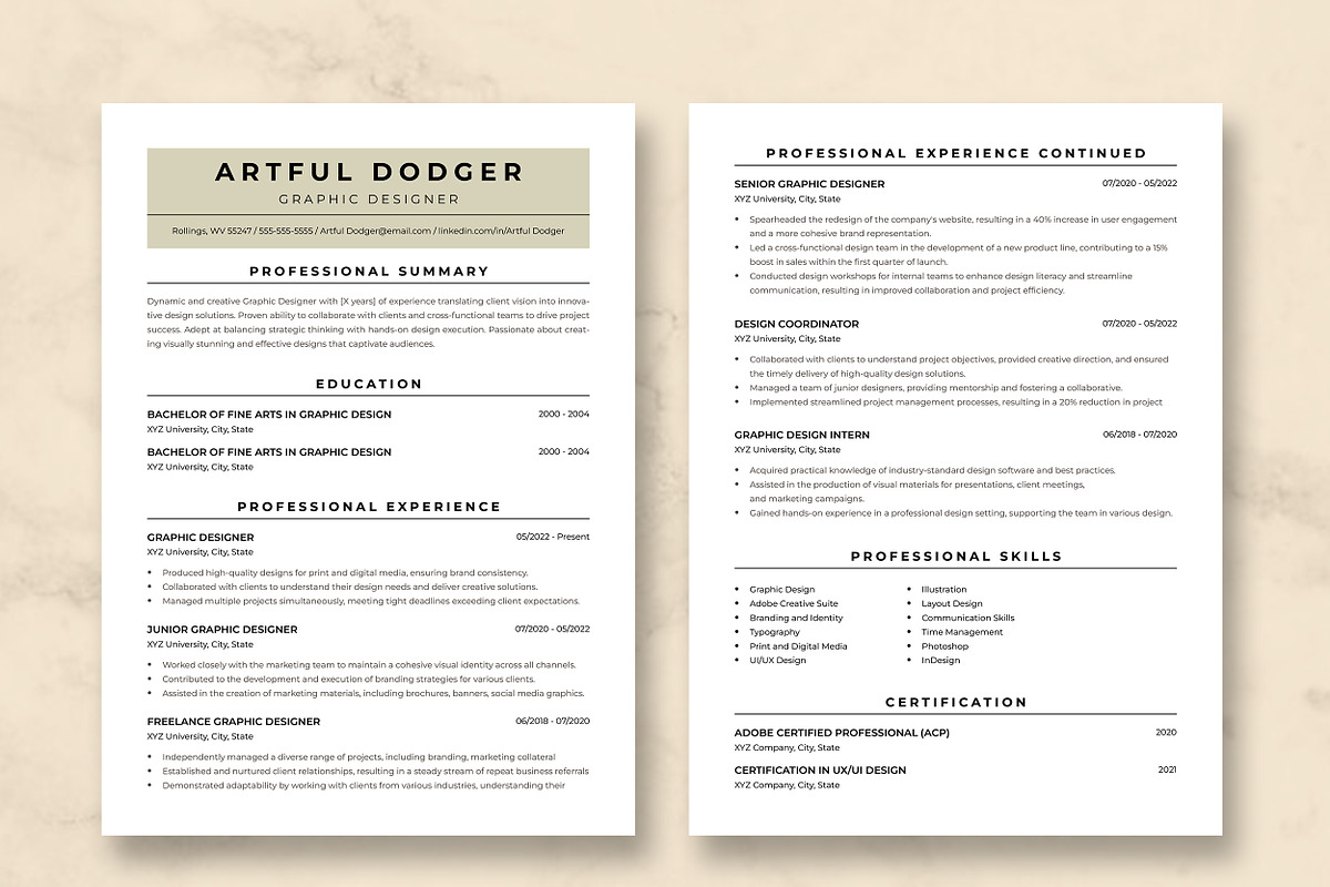 Graphic Designer Resume Template, a Resume Template by ResumeInventor (Photo 3 of 9)