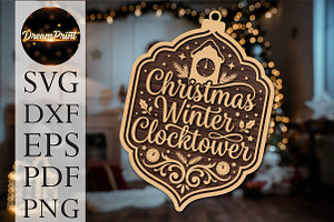 Christmas Winter Clocktower SVG
