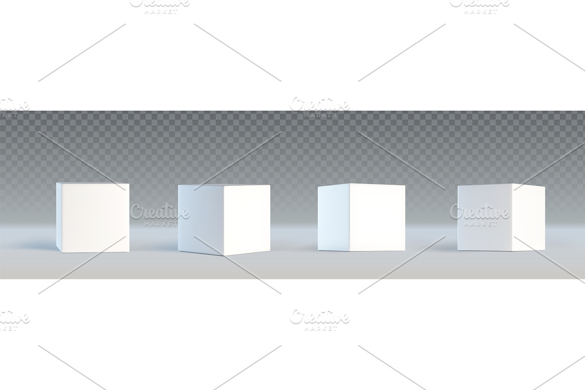 White 3d cube collection with, an Object Illustration by art PVP - market