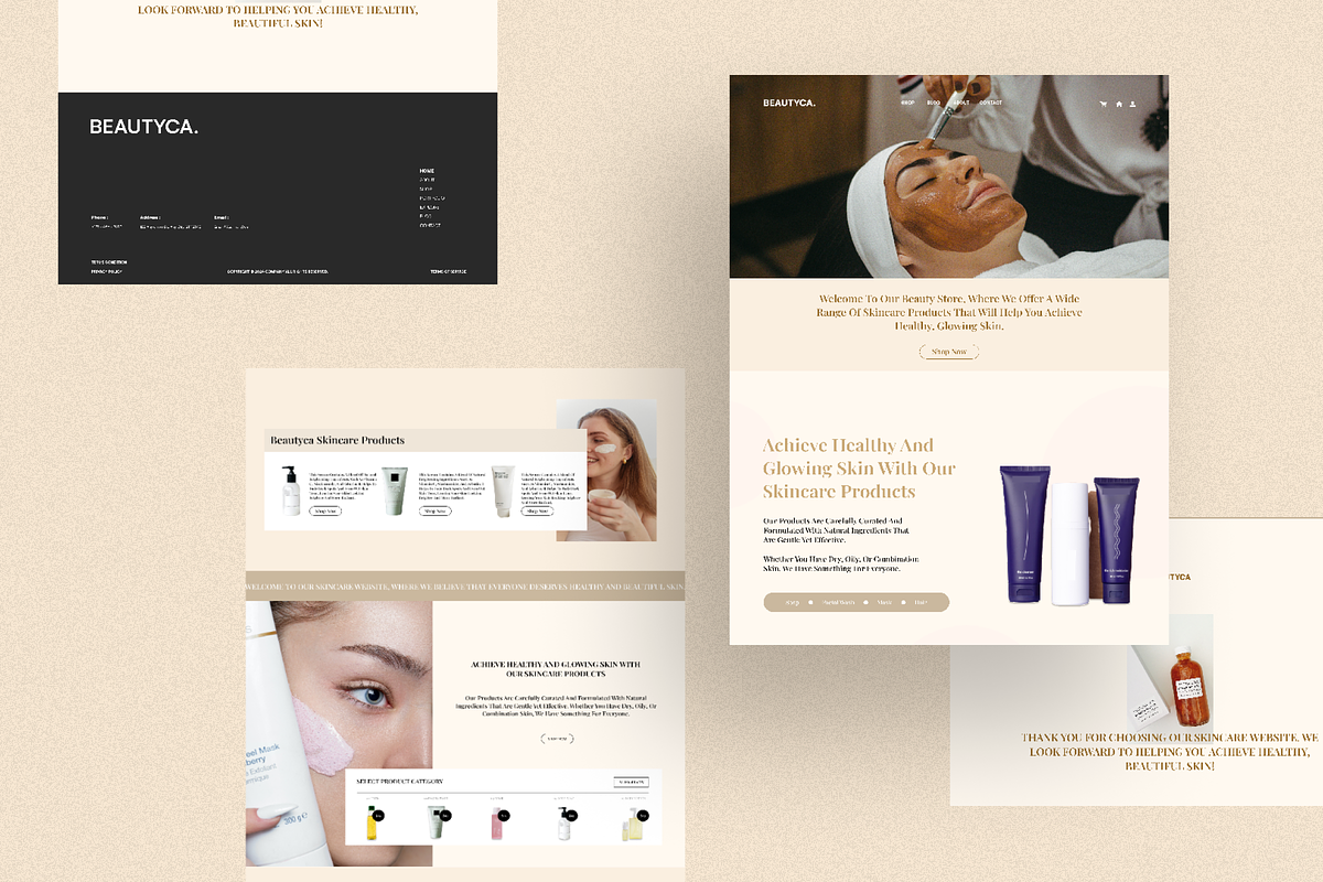 Beautyca Landing Page, an UI Kit Template by slidenotion (Photo 2 of 6)