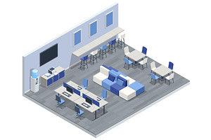Modern coworking office interior, a Person Illustration by Golden Sikorka