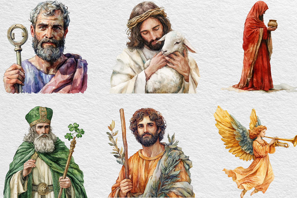 Cute Christian Figures Clipart, an Illustration by Black Bird Studio (Photo 6 of 6)