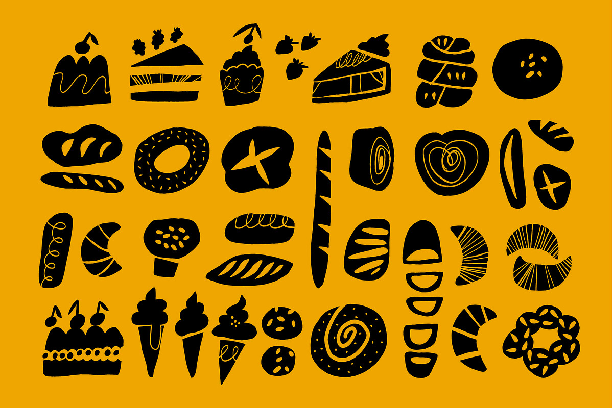 BAKERY SHAPES | HAND DRAWN CLIPART, a Decorative Illustration by Favete Art (Photo 5 of 22)