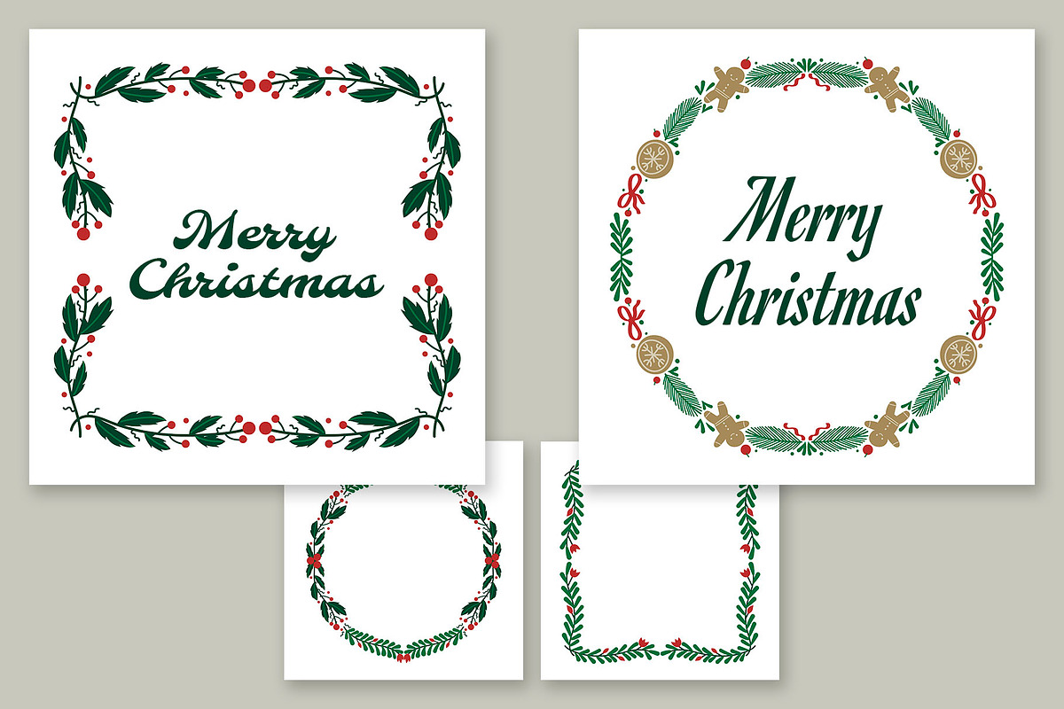 Floral Christmas Dividers and Frames, a Background Graphic by Revoltan Studios (Photo 3 of 3)
