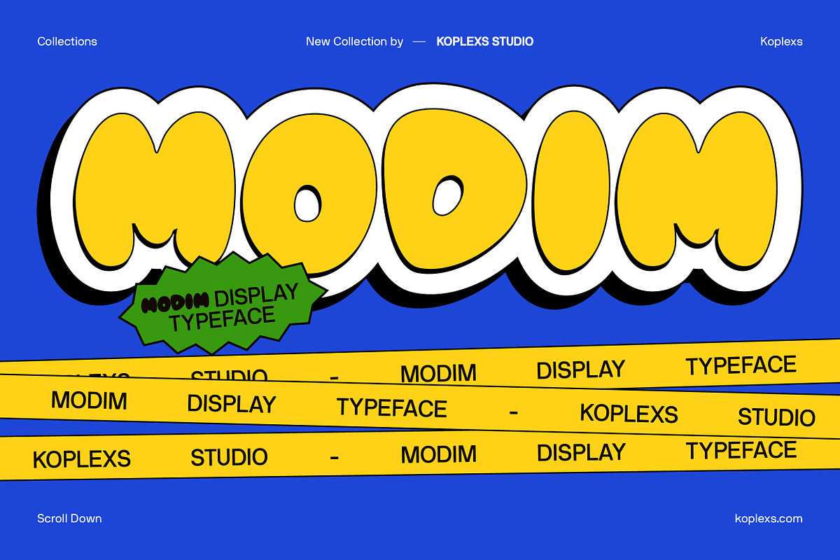 Modim – Playful Bubble Display Font, a Handwritten Font by Koplexs Studio (Photo 1 of 12)