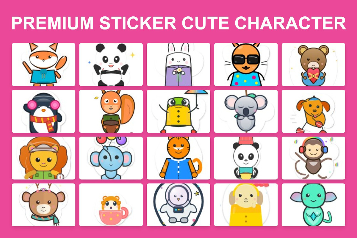 Sticker Cute Character Custom, an Animal Illustration by Eka Design (Photo 1 of 3)