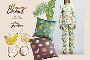 Banana & Coconut seamless patterns, a Pattern Graphic by Alenkakarabanova (Thumbnail 8 of 8)