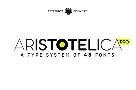 Aristotelica Pro - 43 fonts, a Sans Serif Font by Zetafonts