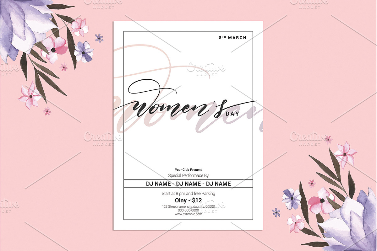 Women's Day Invitation Flyer -V03, a Flyer Template by retrographix (Photo 1 of 2)