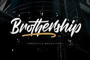 Brothership - Freestyle Brush Font, a Script Font by Arterfak Project (Thumbnail 1 of 12)