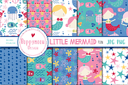 Little Mermaid fun paper, a Pattern Graphic by Poppymoondesign (Thumbnail 1 of 3)
