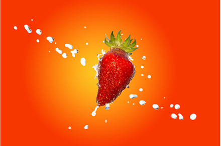 strawberries and water splashes on a, a Food & Drink Photo by Pakosta