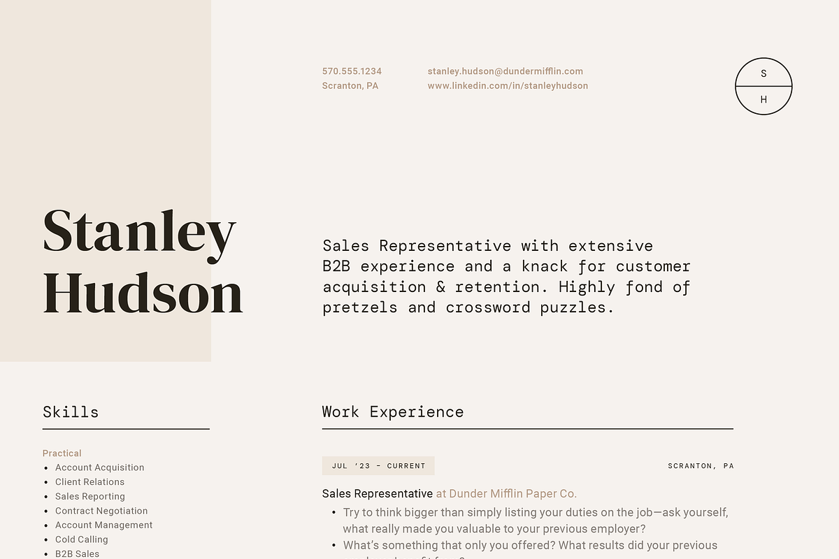 Modern Resume CV Template Design, a Resume Template by More Profesh (Photo 6 of 8)
