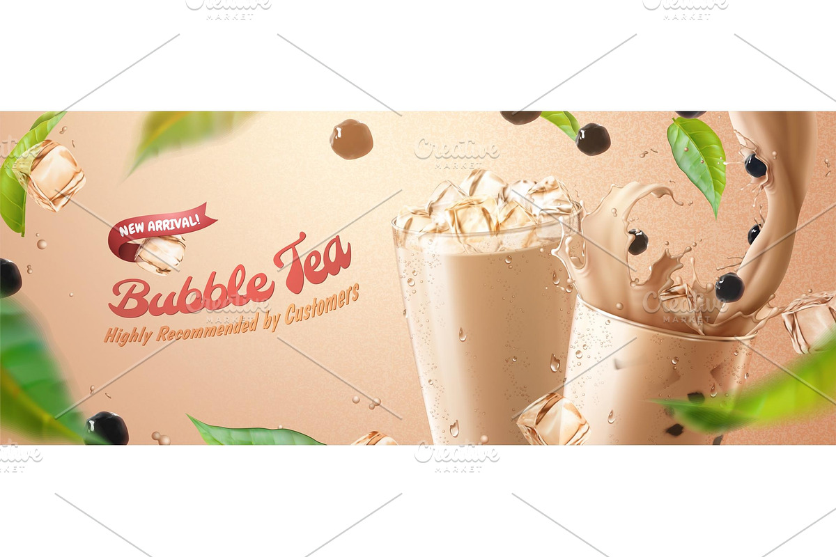Bubble tea banner ads, a Flyer Template by TotallypicRF