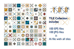 Moroccan Collection Of 100 Tiles