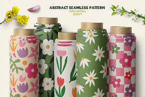 Retro Flower Seamless Patterns