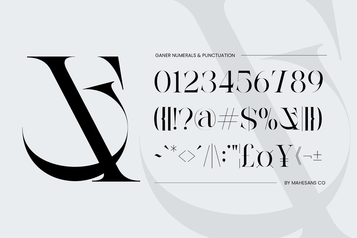Ganer | Serif Display Typeface, a Serif Font by Mahesans Co (Photo 4 of 10)